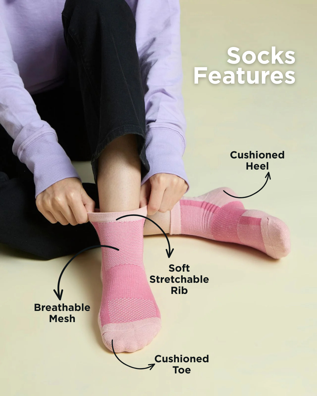 Ankle Length Technical Cushioned Socks For Women