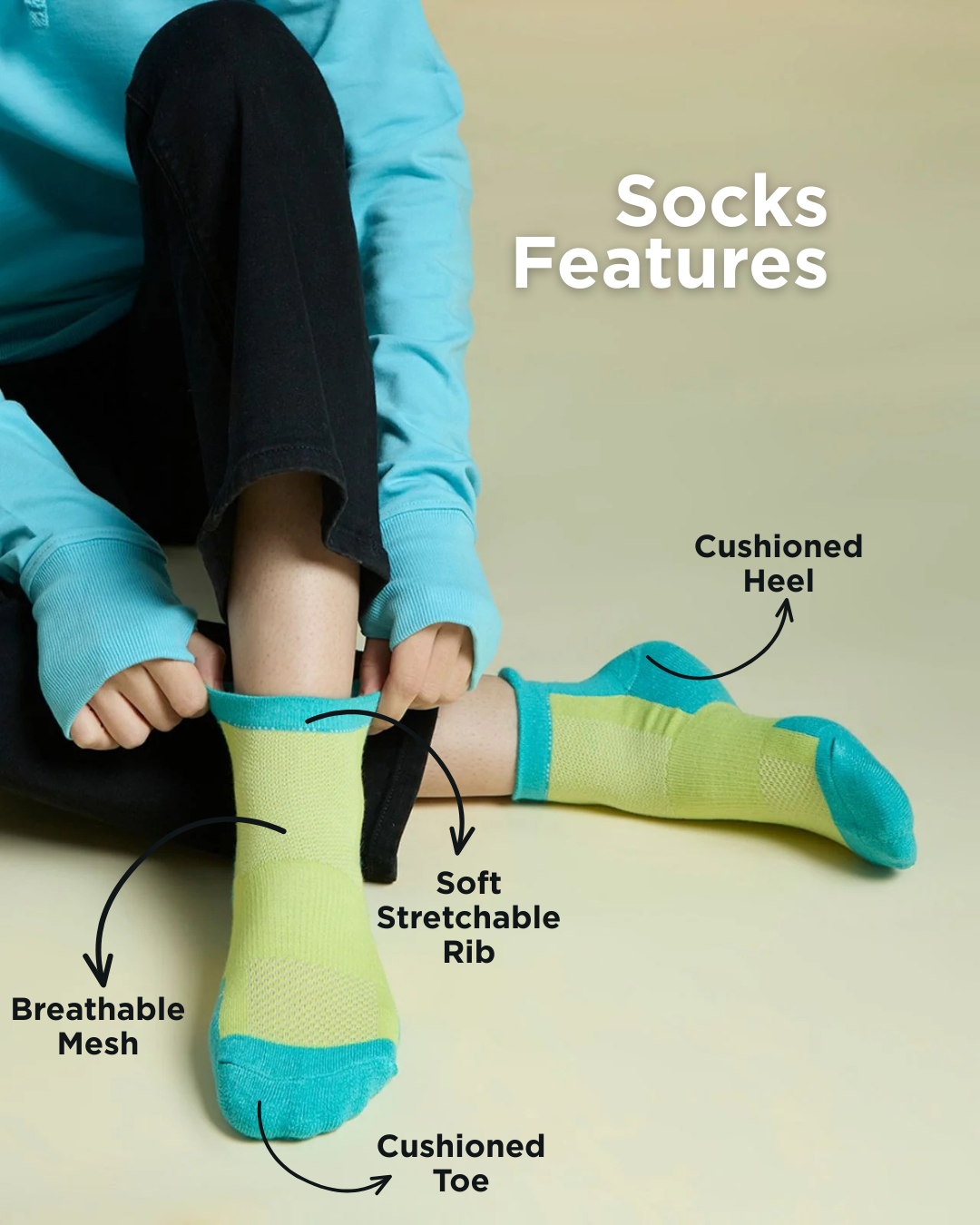 Ankle Length Technical Cushioned Socks For Women