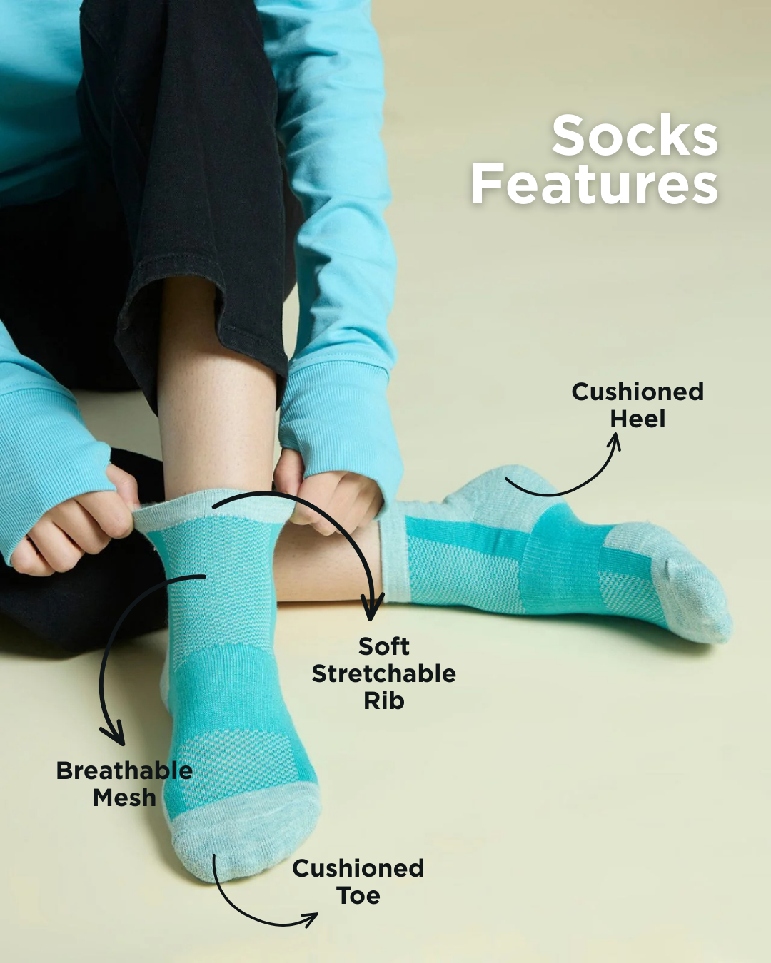 Ankle Length Technical Cushioned Socks For Women