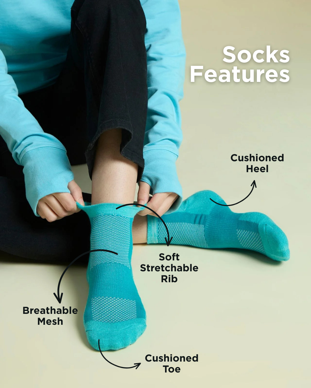 Ankle Length Technical Cushioned Socks For Women