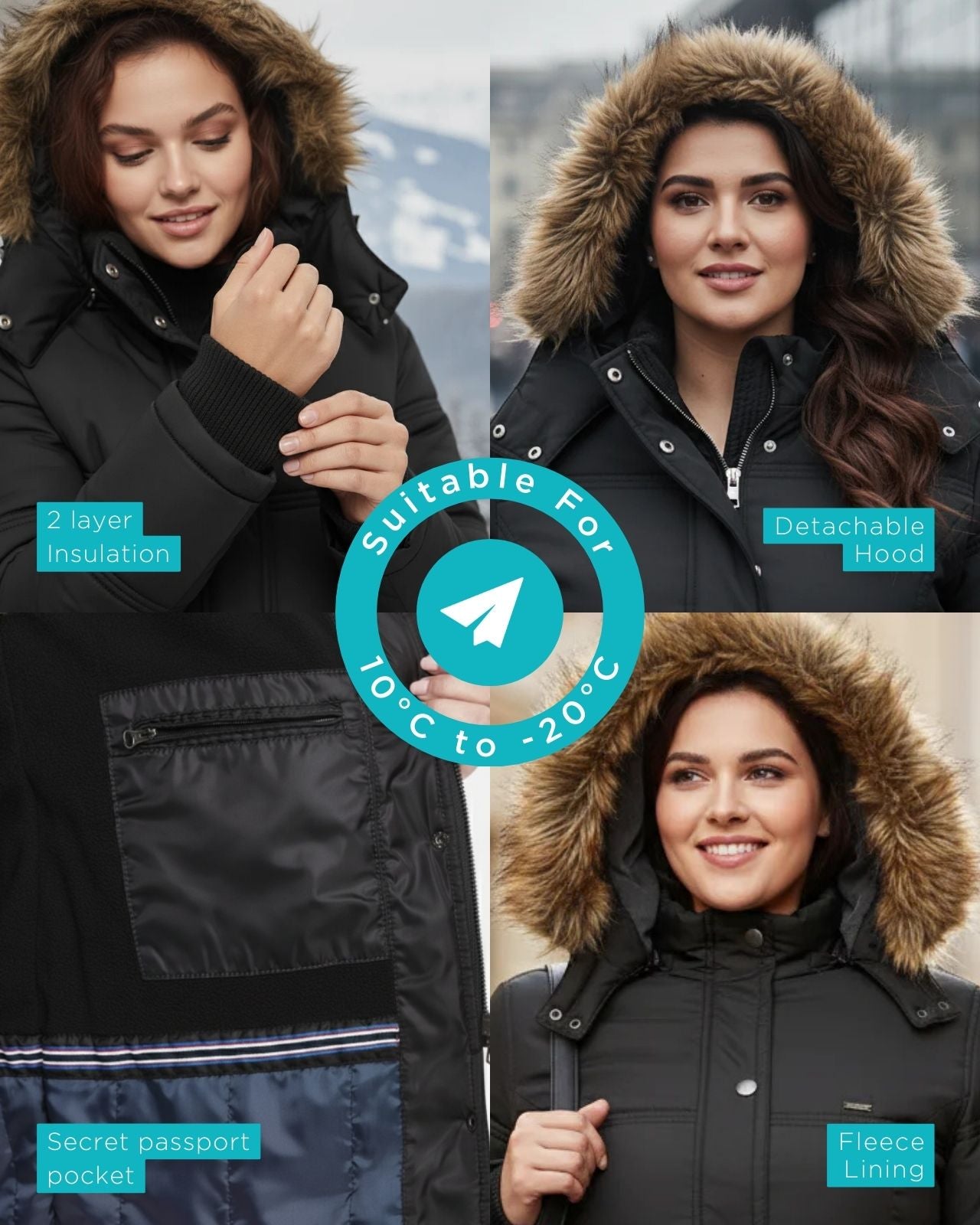 Alaskan Parka Plus Size Jacket For Women - Slim Fit