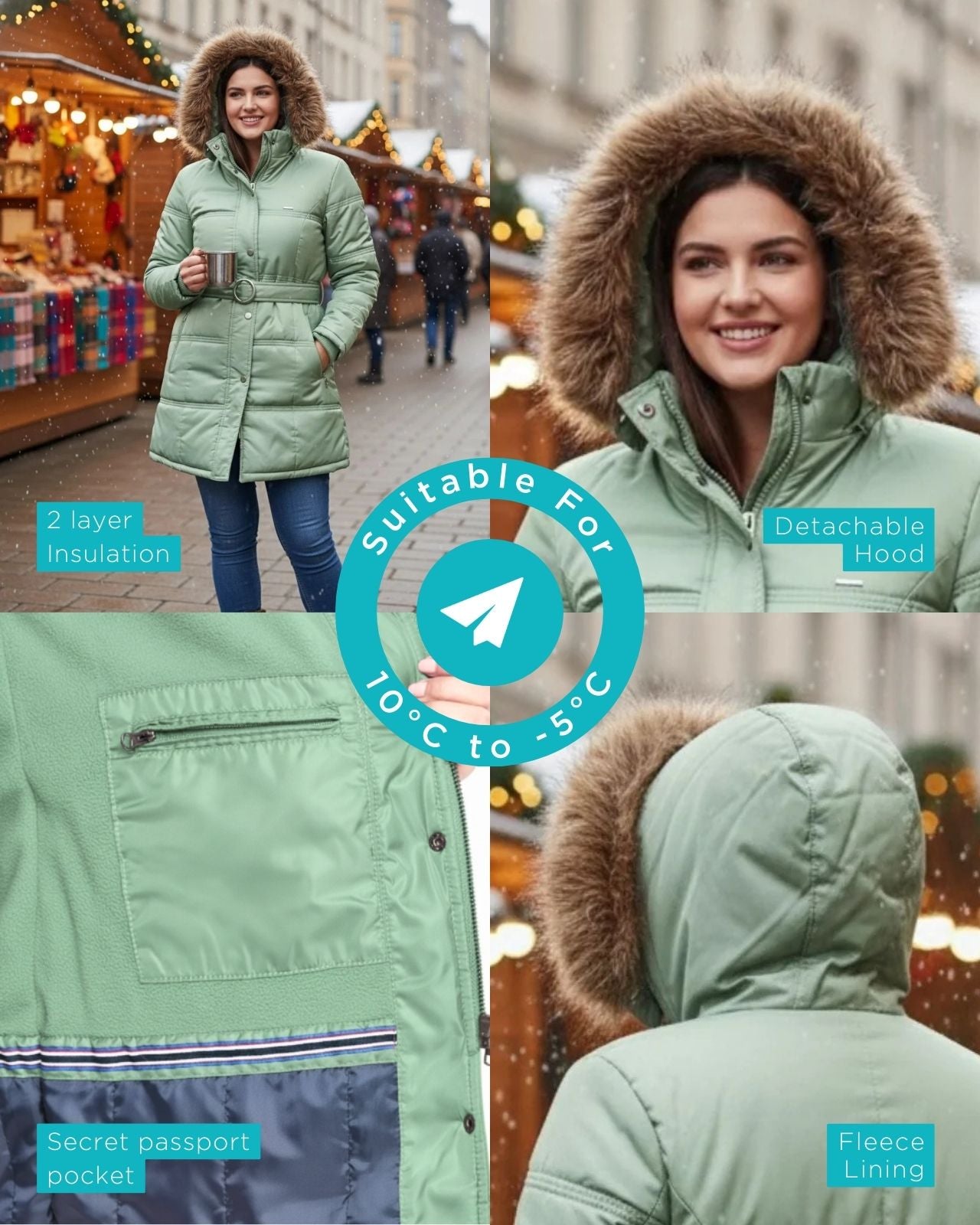 Alaskan Parka Plus Size Jacket For Women - Slim Fit
