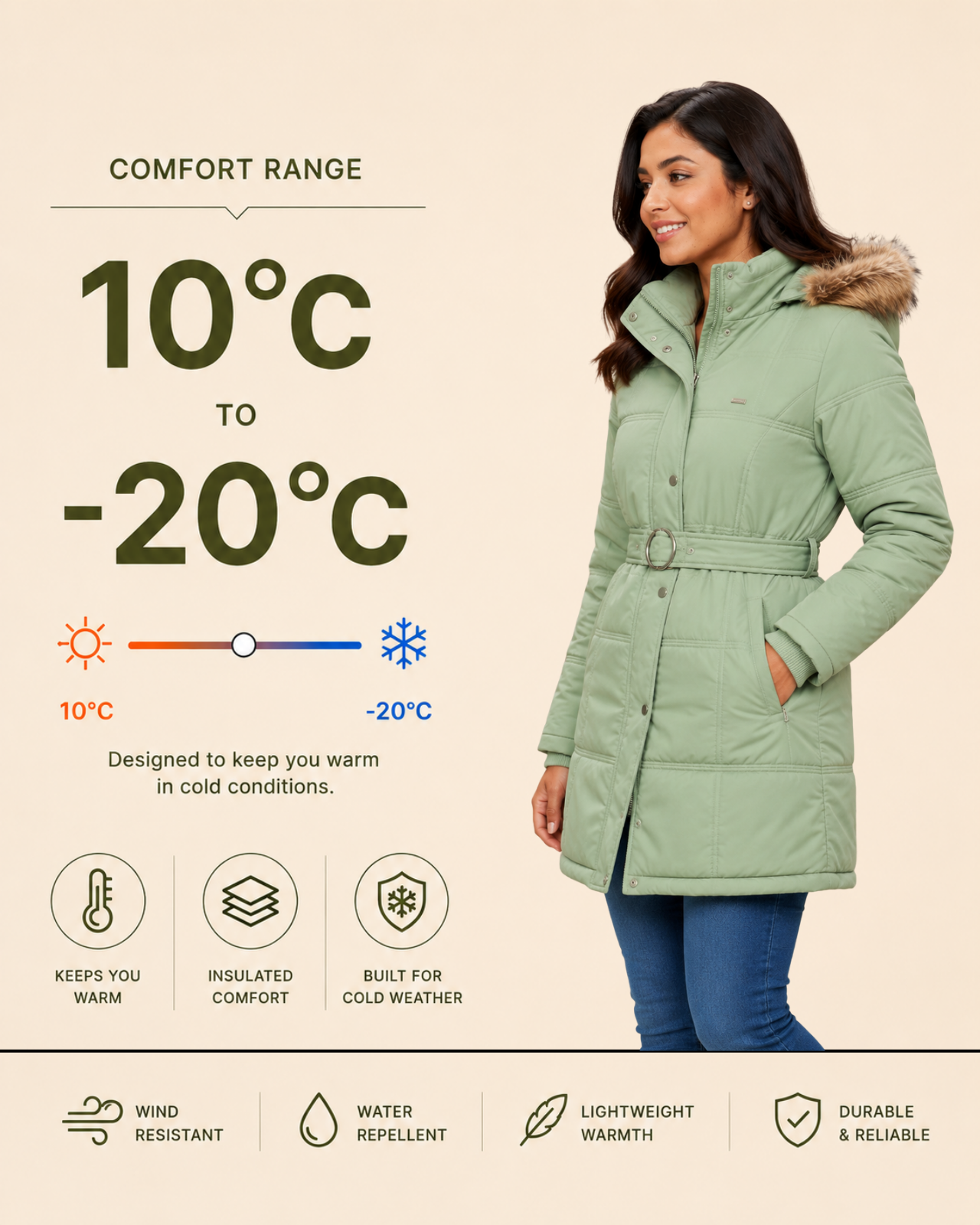 Alaskan Parka Jacket For Women - Slim Fit