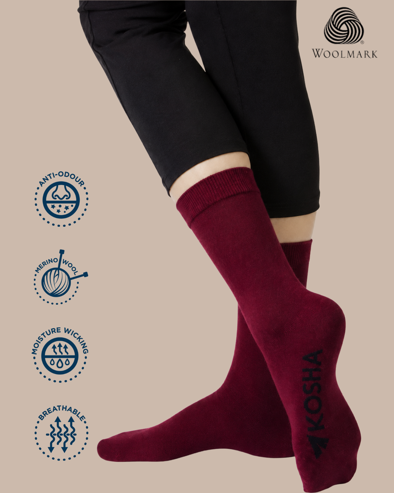Women's 100% Merino Wool Study Abroad Bundle | Thermal Set + 2 Pairs of Socks