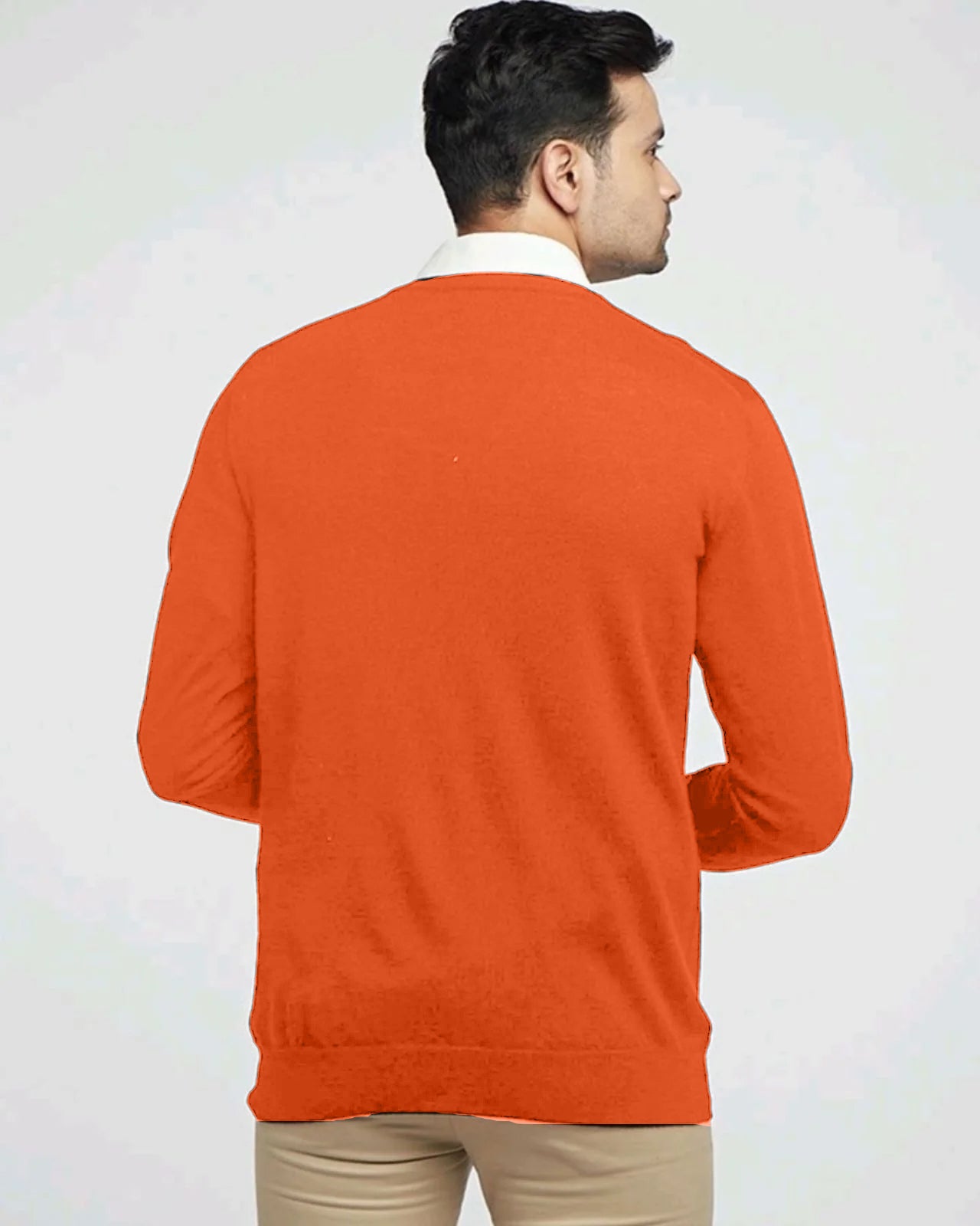 Merino Wool V-Neck Pullover For Men