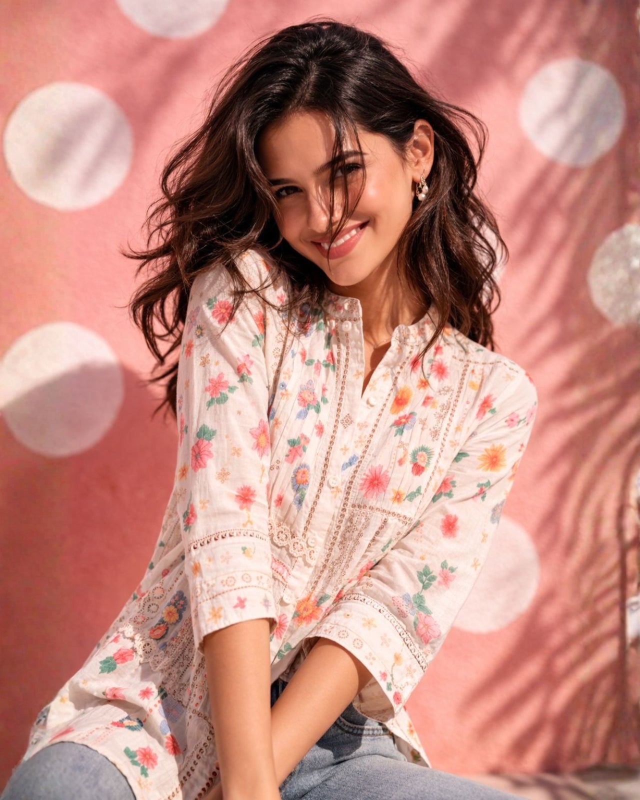 Fresh Lemonade Floral Cotton Tunic