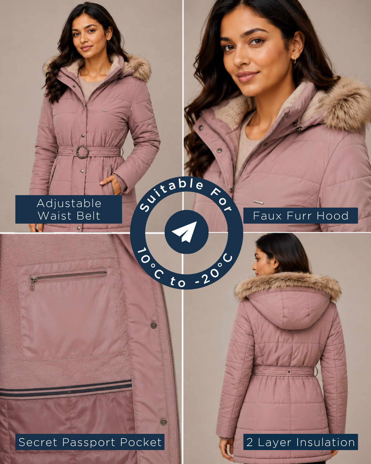Alaskan Parka Jacket For Women - Slim Fit
