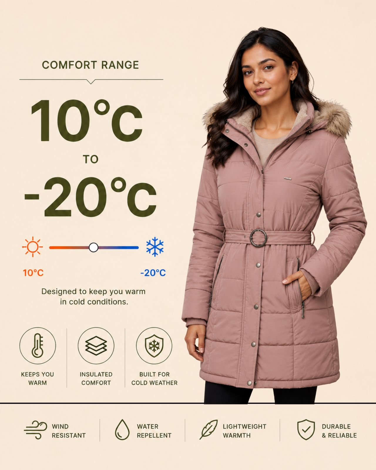 Alaskan Parka Jacket For Women - Slim Fit