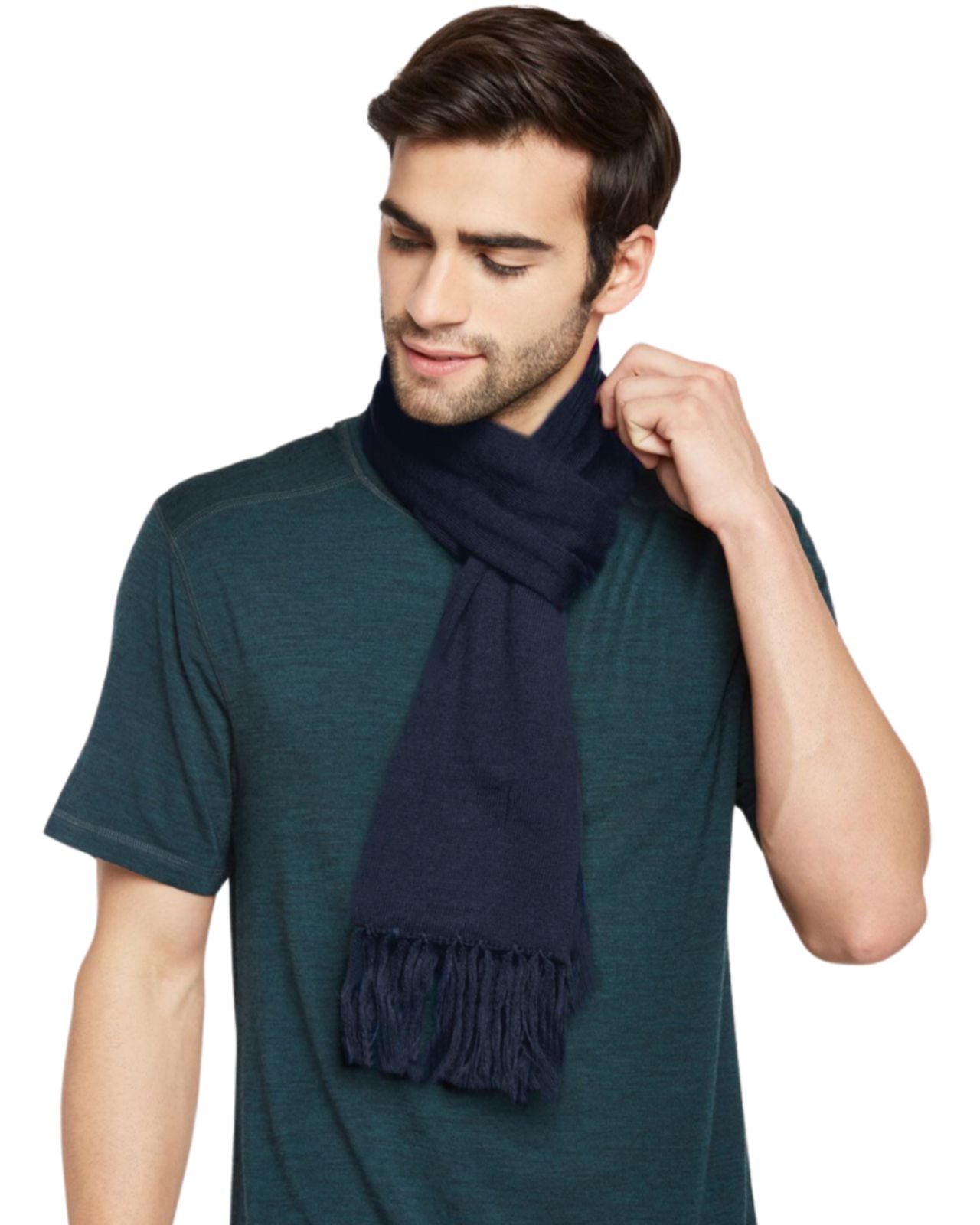 Plain Tassel Merino Wool Muffler For Men