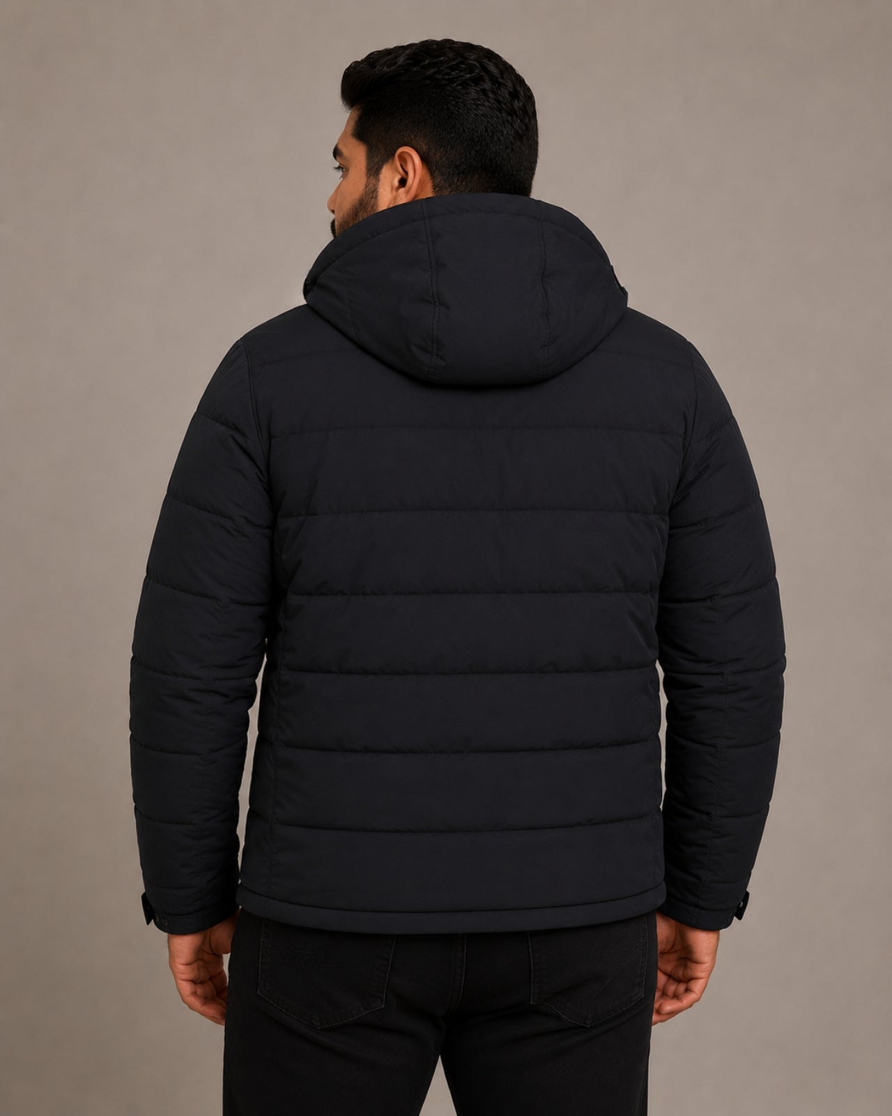 Plus Size Lightweight Puffer Jacket (Fleece Lined & Detachable Hood)