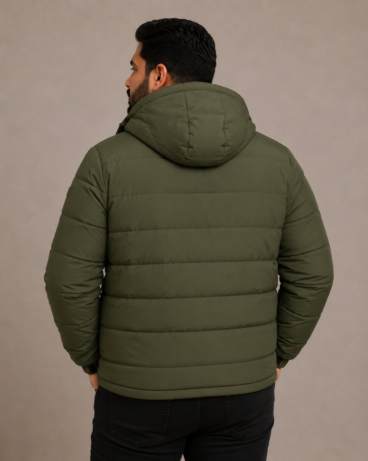Plus Size Lightweight Puffer Jacket (Fleece Lined & Detachable Hood)