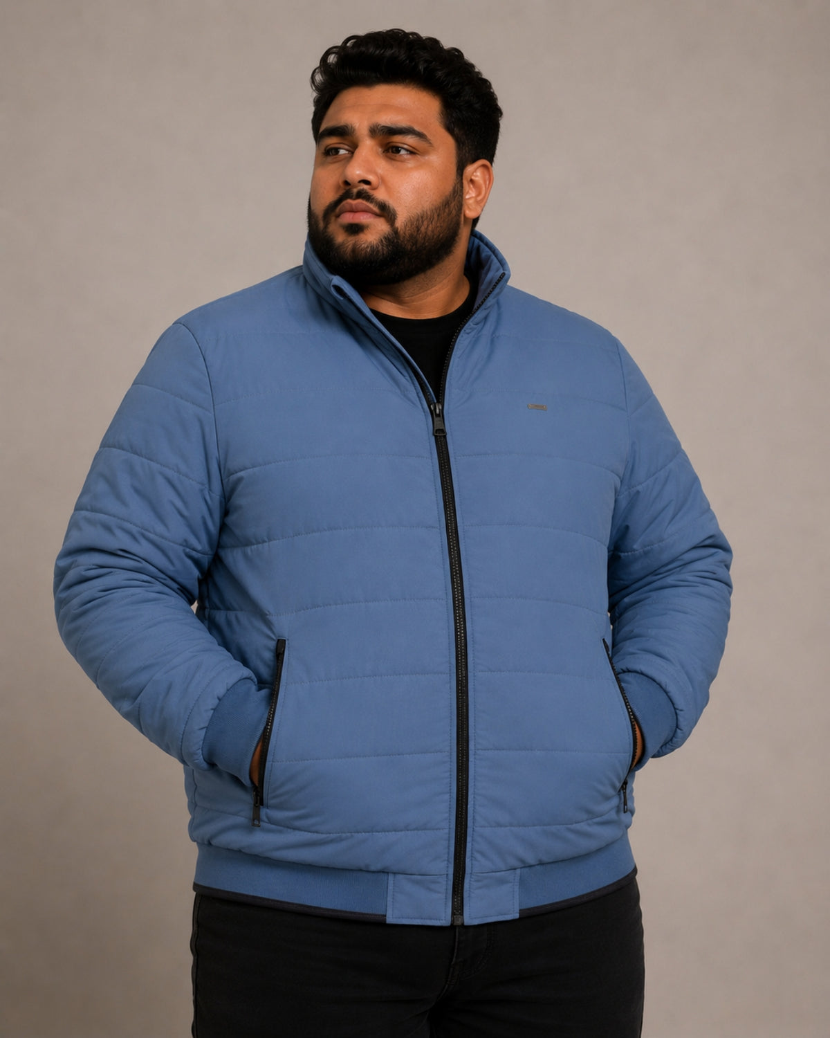 Men’s Plus Size Blue Lightweight Jacket