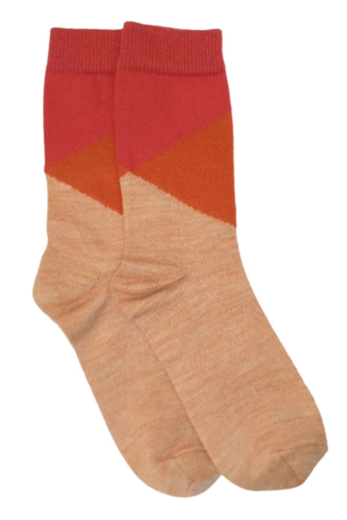 Wool Blend Colorblocked Socks For Women