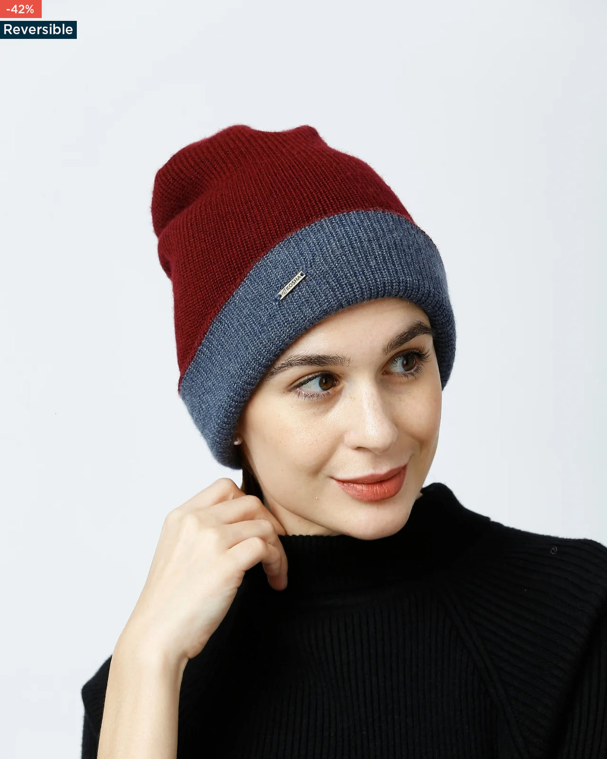 Merino Wool Reversible Beanie For Women