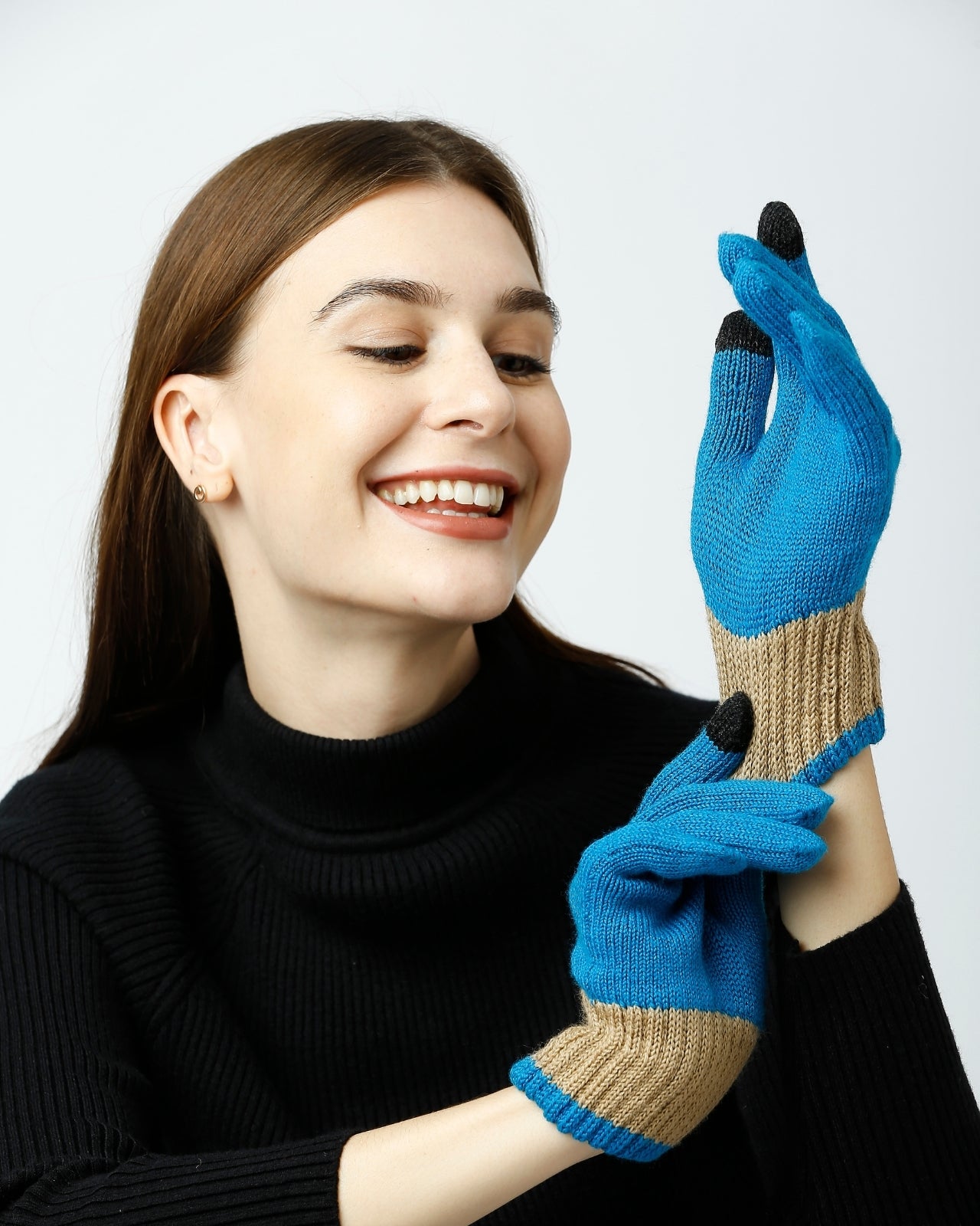 Merino Wool Touch Finger Gloves For Women