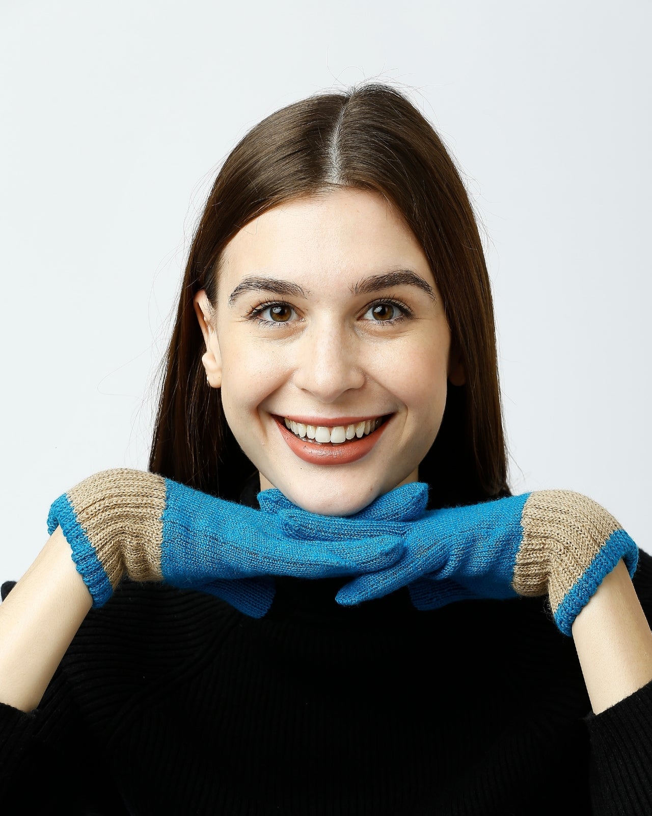 Merino Wool Touch Finger Gloves For Women