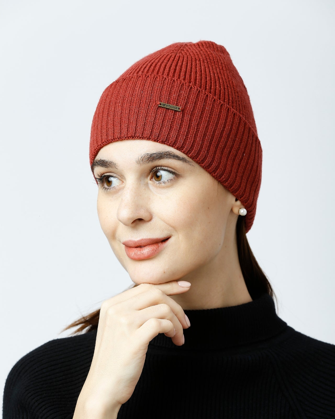 Tuck Knit Merino Wool Beanie For Women