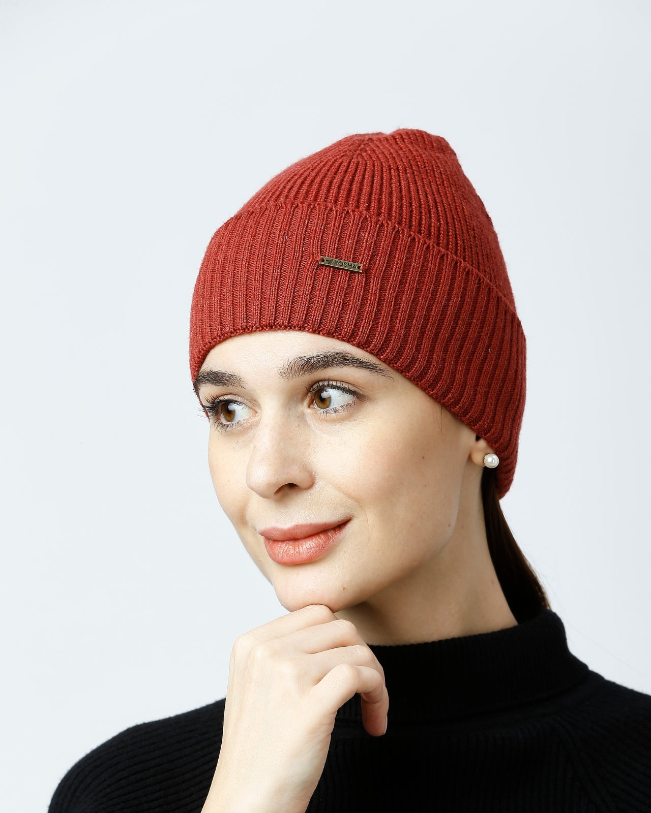 Tuck Knit Merino Wool Beanie For Women