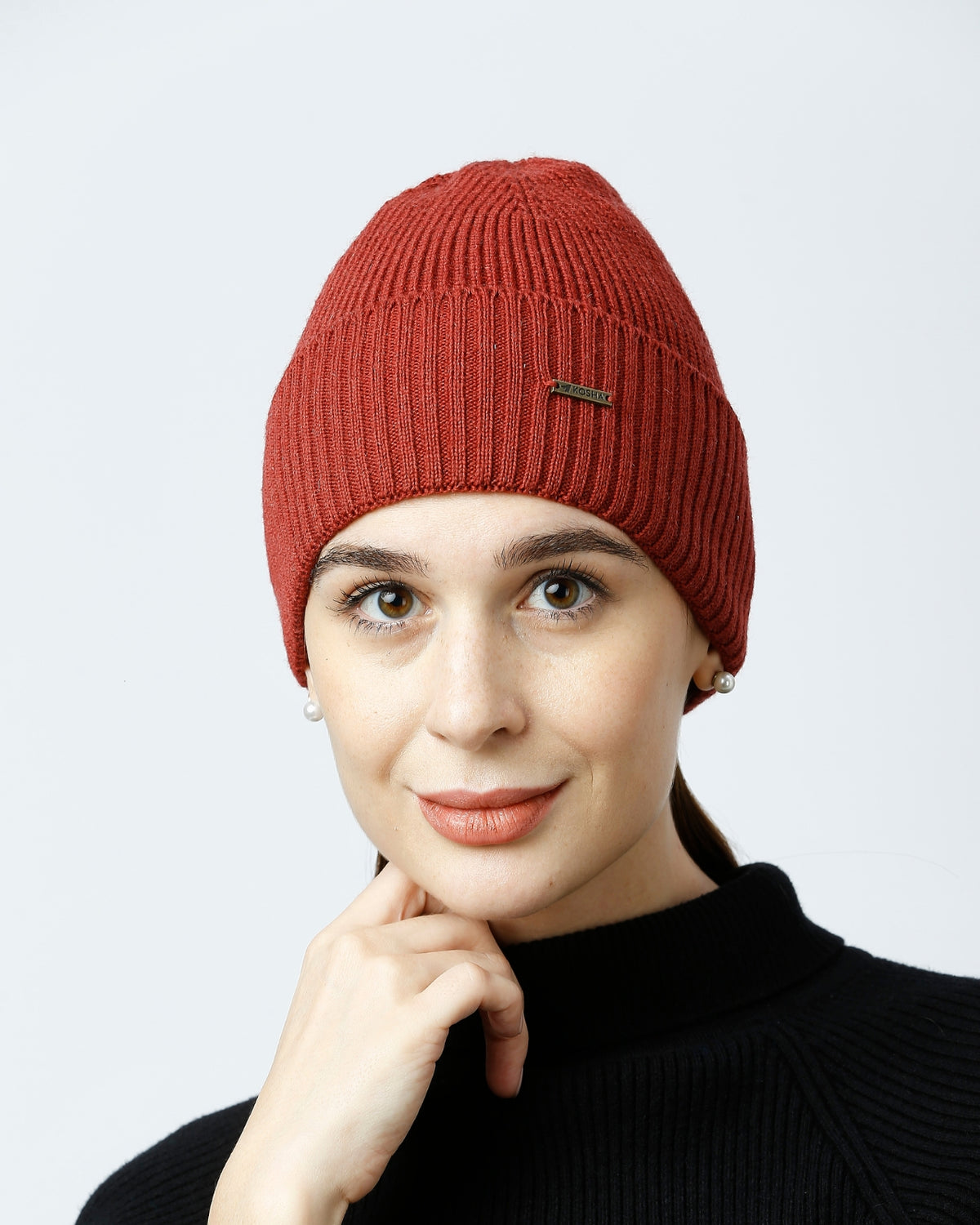 Tuck Knit Merino Wool Beanie For Women