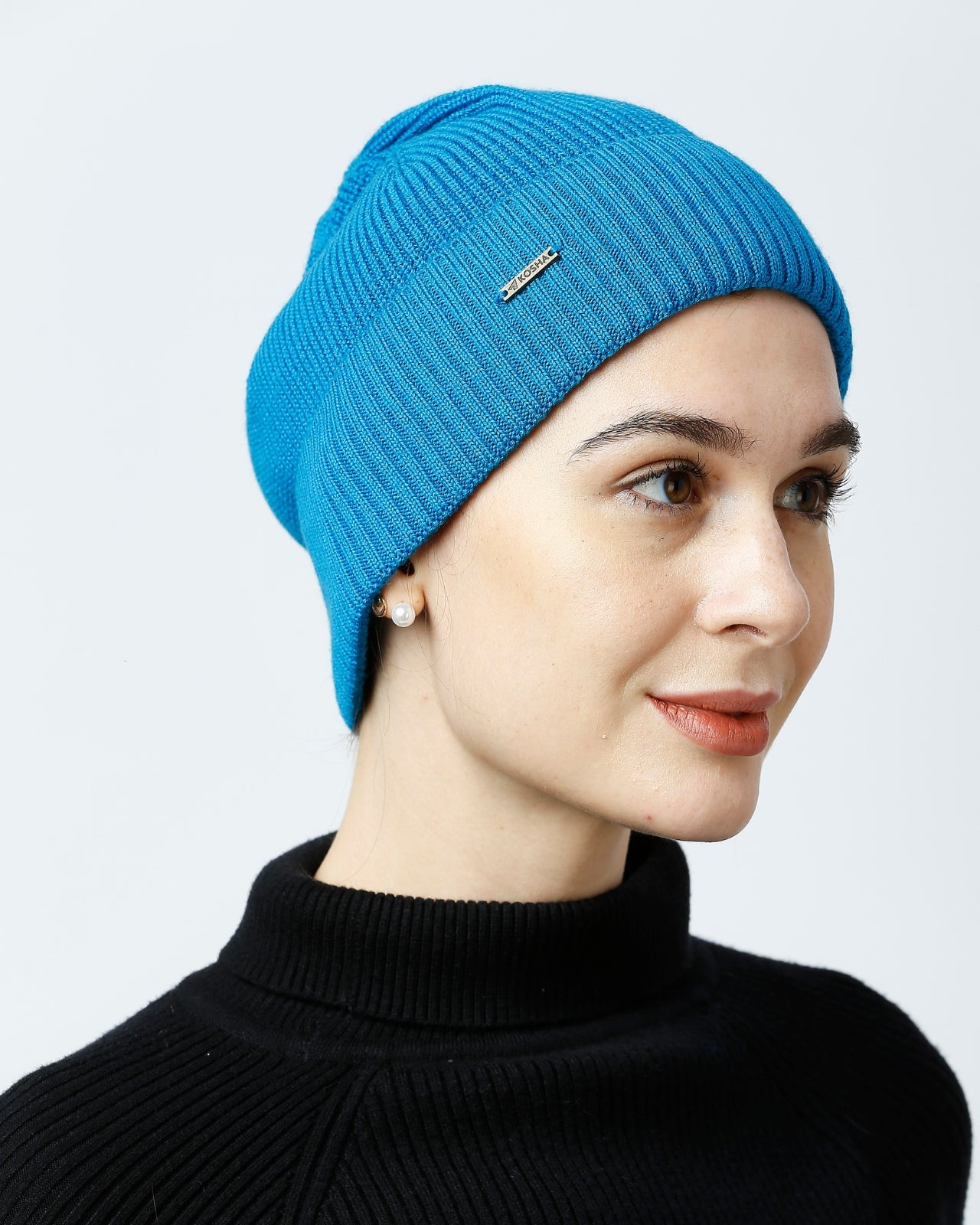 Tuck Knit Merino Wool Beanie For Women