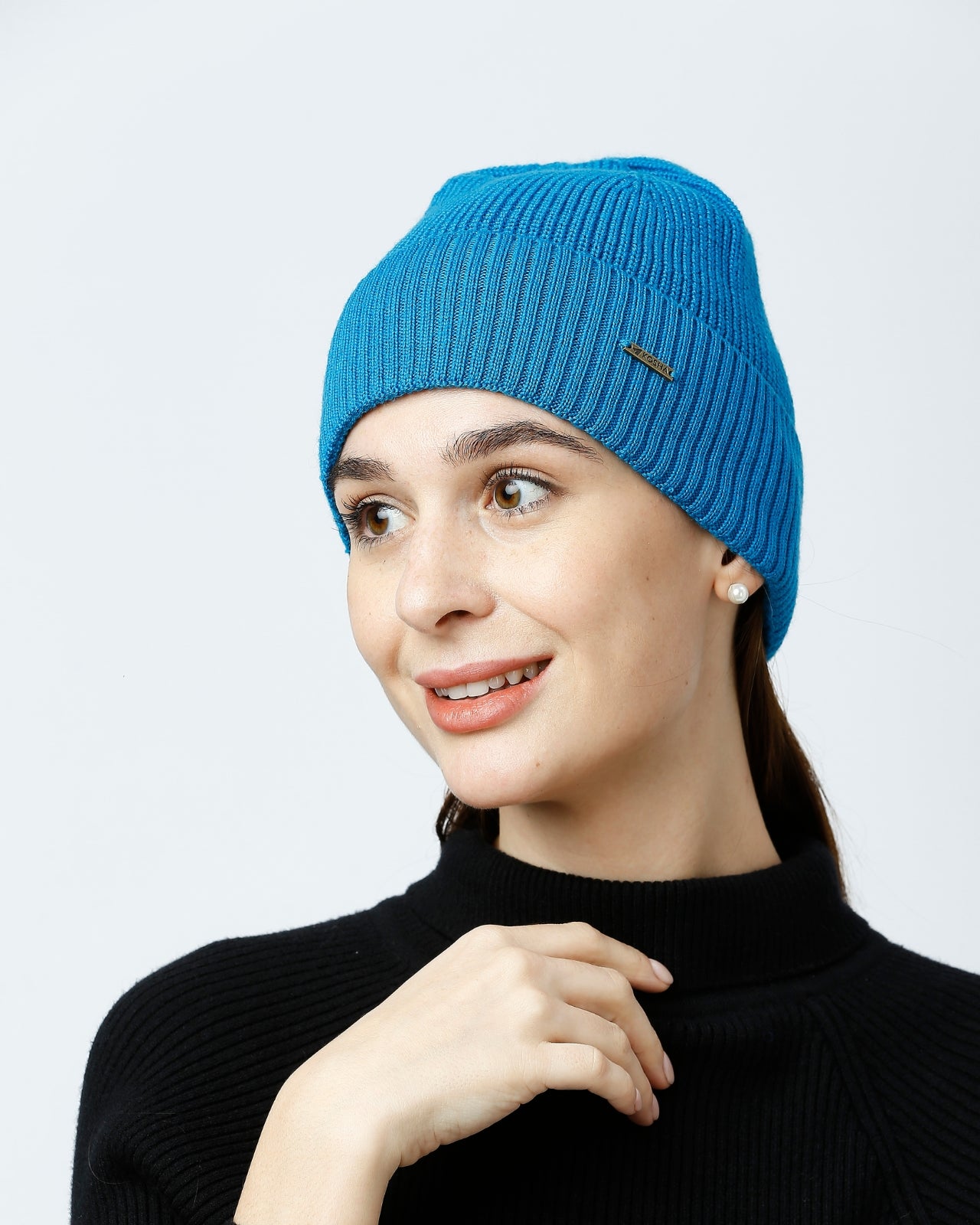 Tuck Knit Merino Wool Beanie For Women