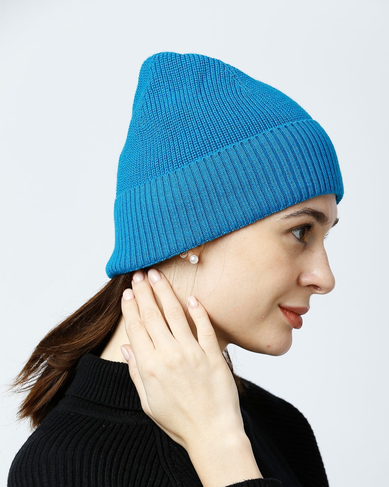 Tuck Knit Merino Wool Beanie For Women