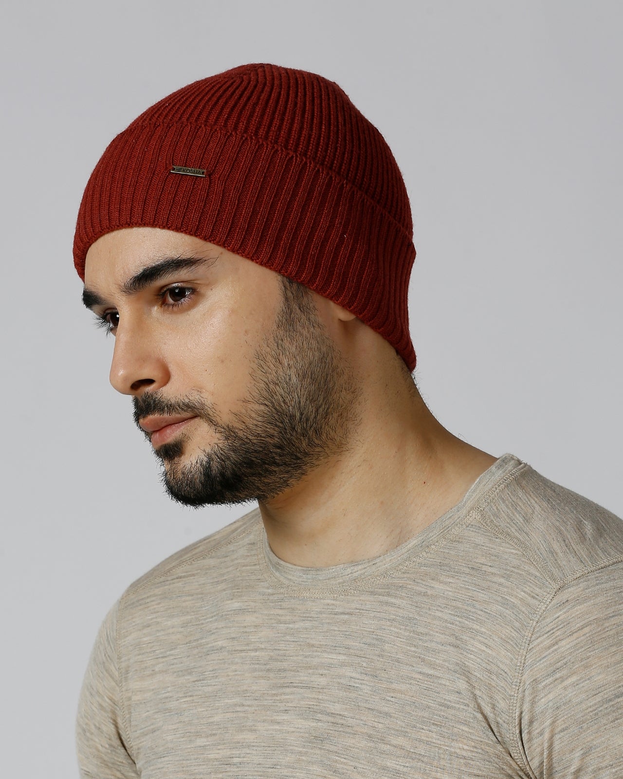 Tuck Knit Merino Wool Beanie For Men