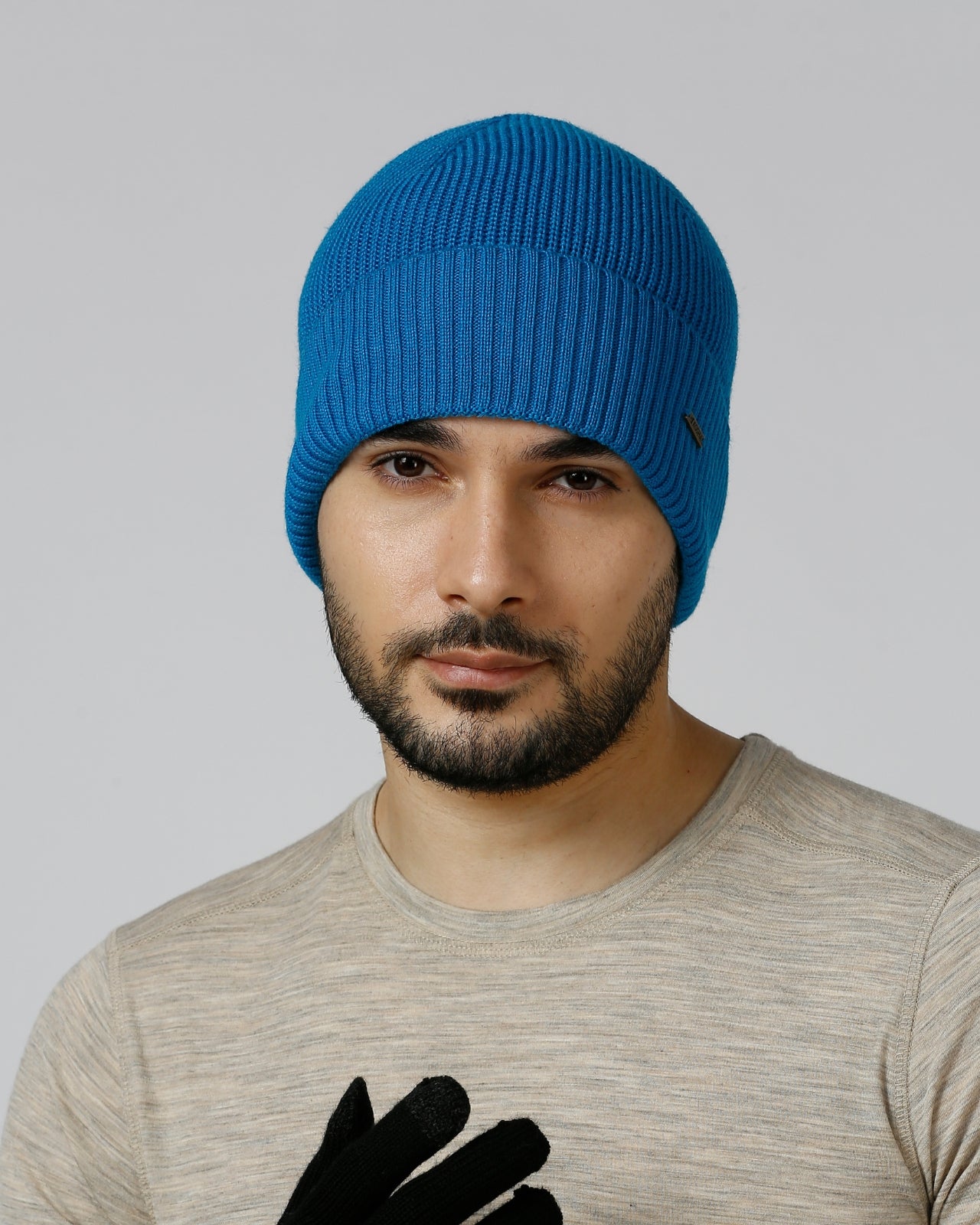 Tuck Knit Merino Wool Beanie For Men