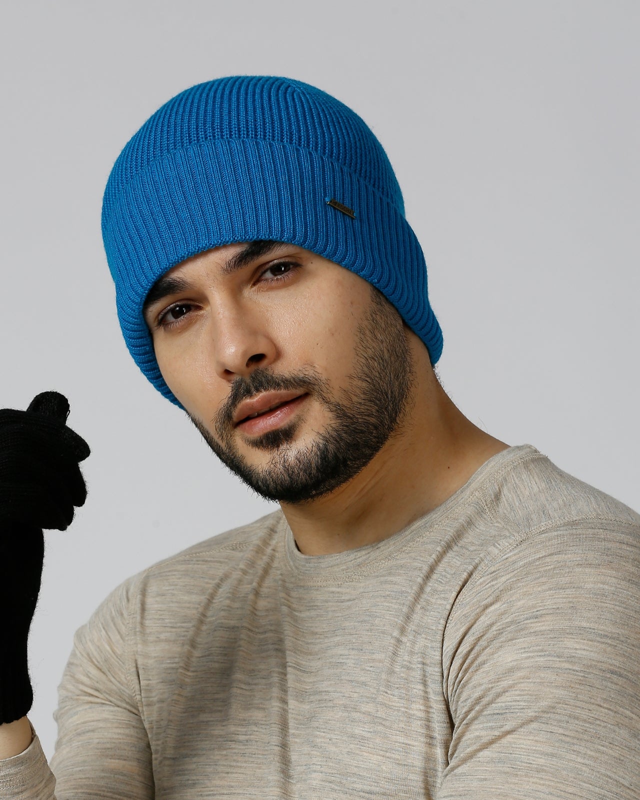 Tuck Knit Merino Wool Beanie For Men