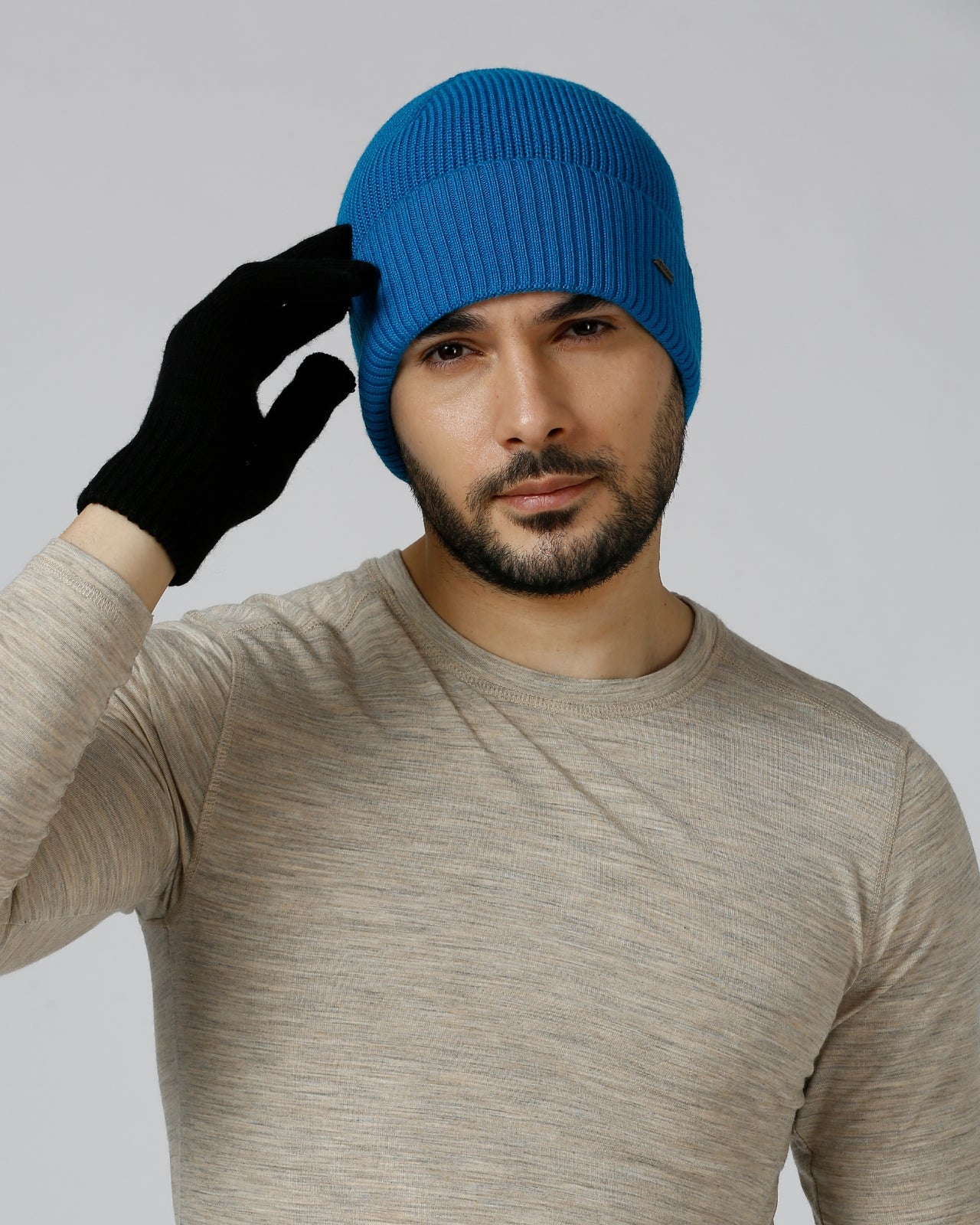 Tuck Knit Merino Wool Beanie For Men