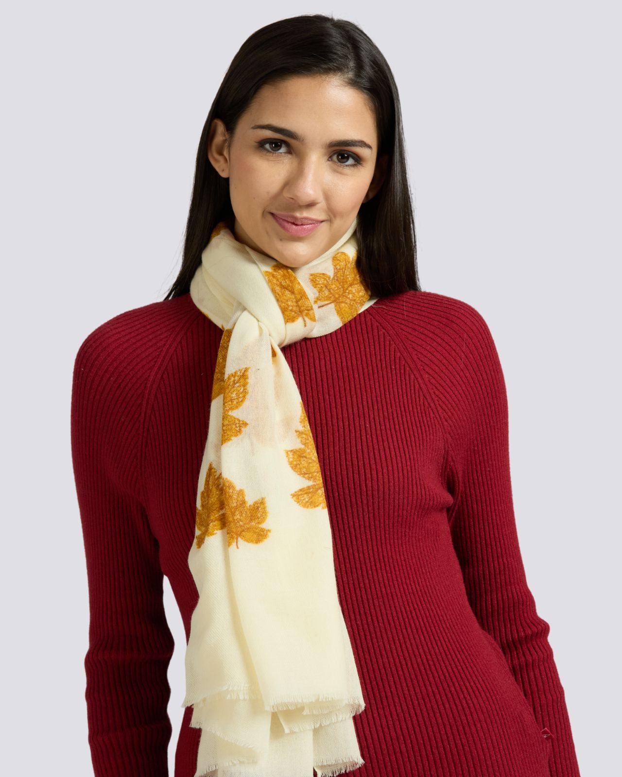 Swades Leaf Print Woolen Stoles