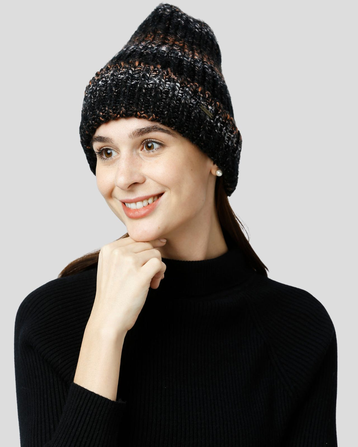 Wool Blend Multicolored Winter Beanie For Women