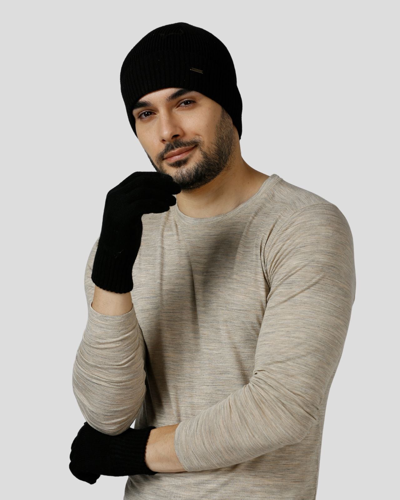 Combo: Merino Wool Beanie and Touch-Enabled Gloves