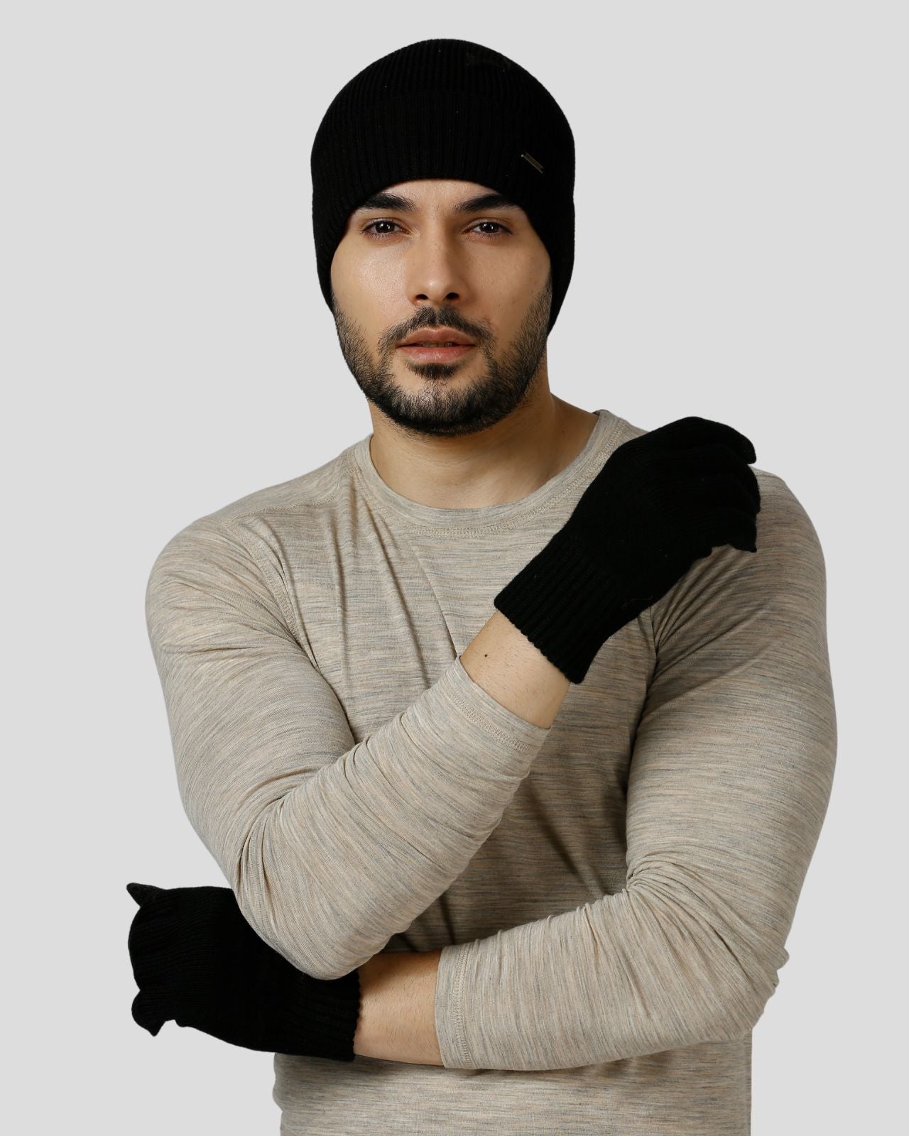 Combo: Merino Wool Beanie and Touch-Enabled Gloves