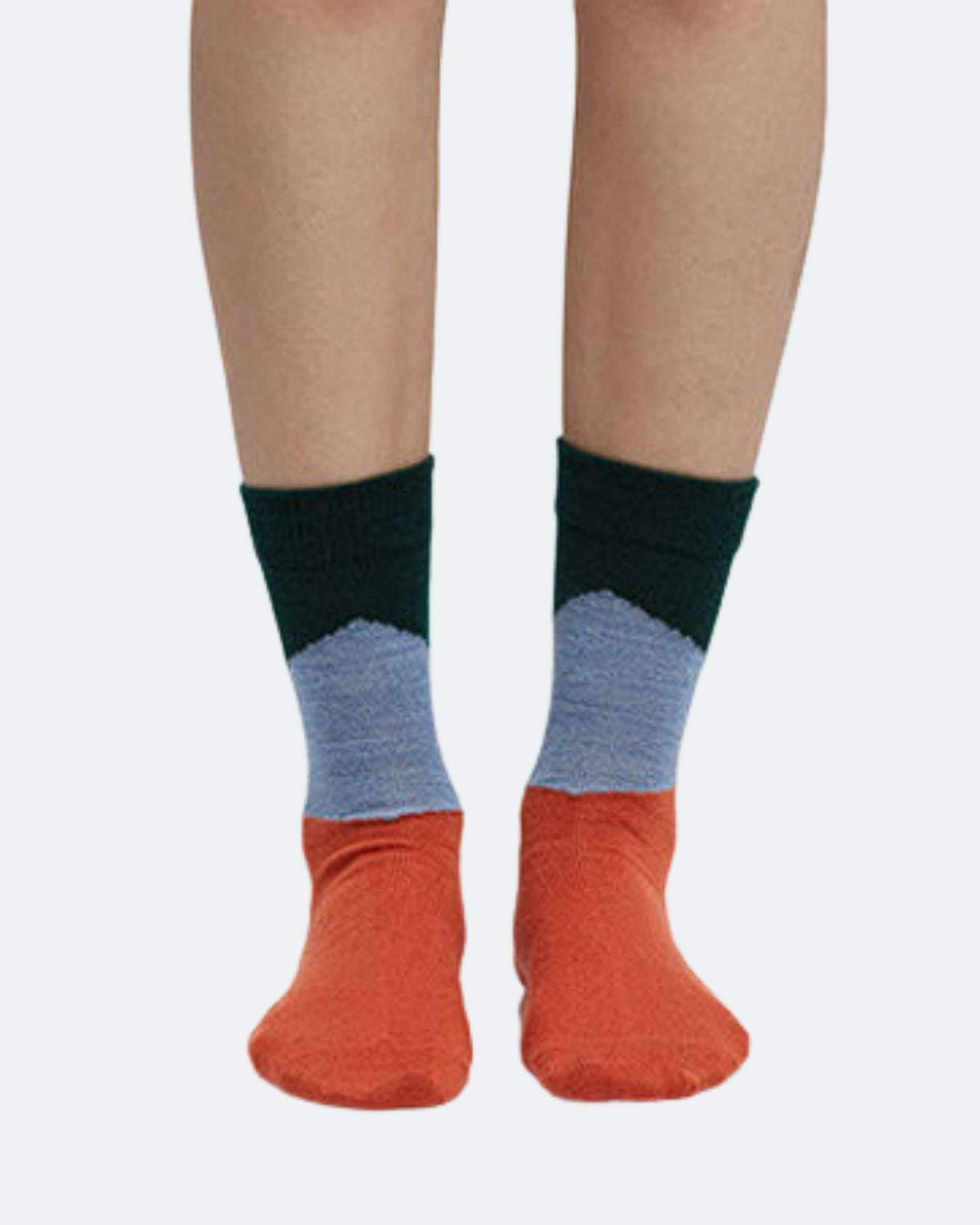 Wool Blend Colorblocked Socks For Women