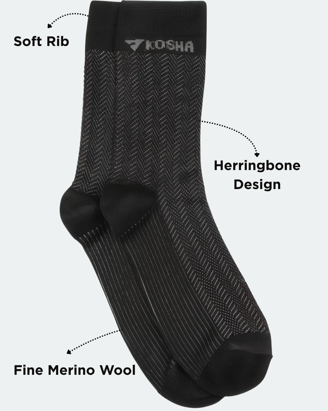 Men's Pack of 2 Merino Wool Business Socks