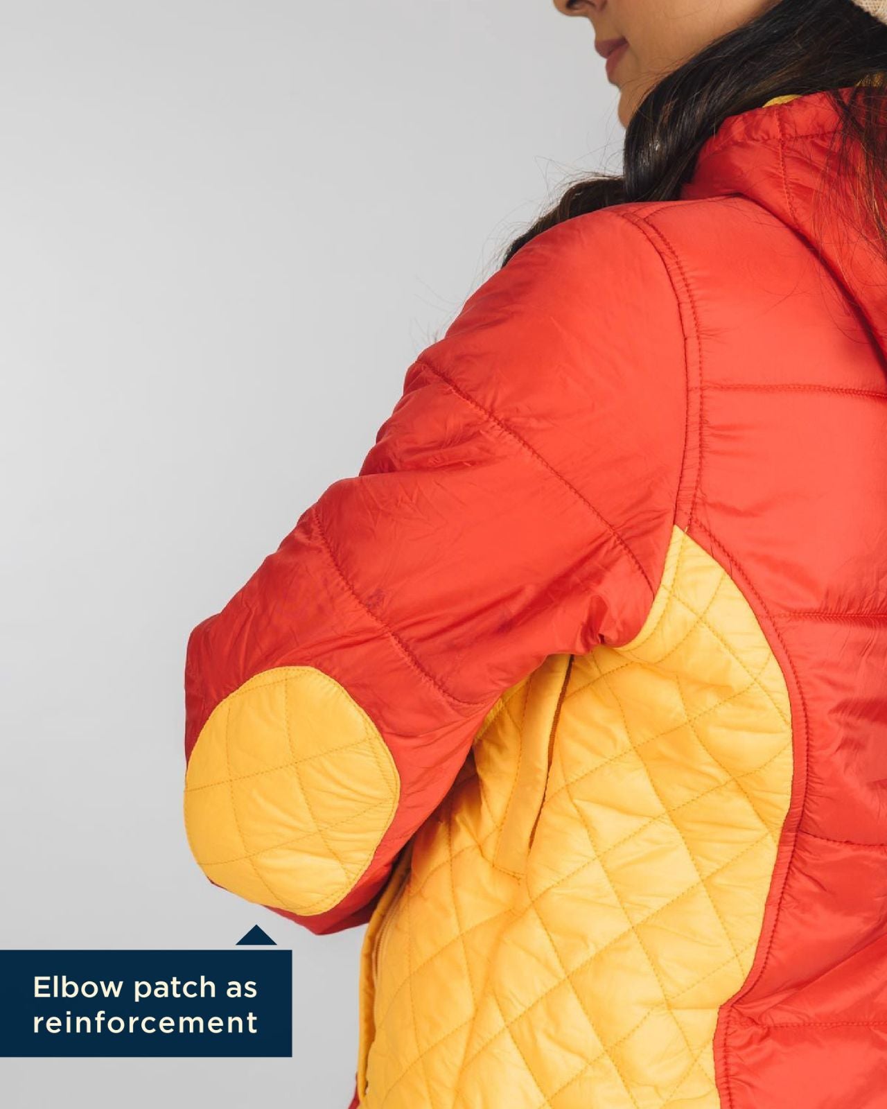 Women Red & Yellow Lightweight Puffer Jacket