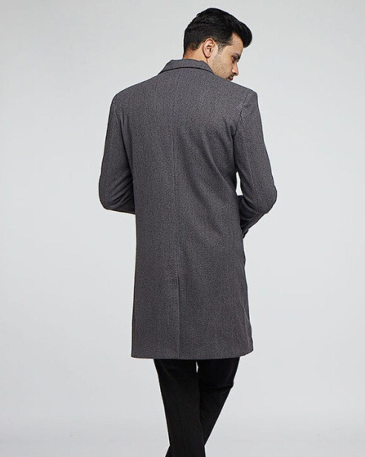 Lapel Collar Wool Coat For Men