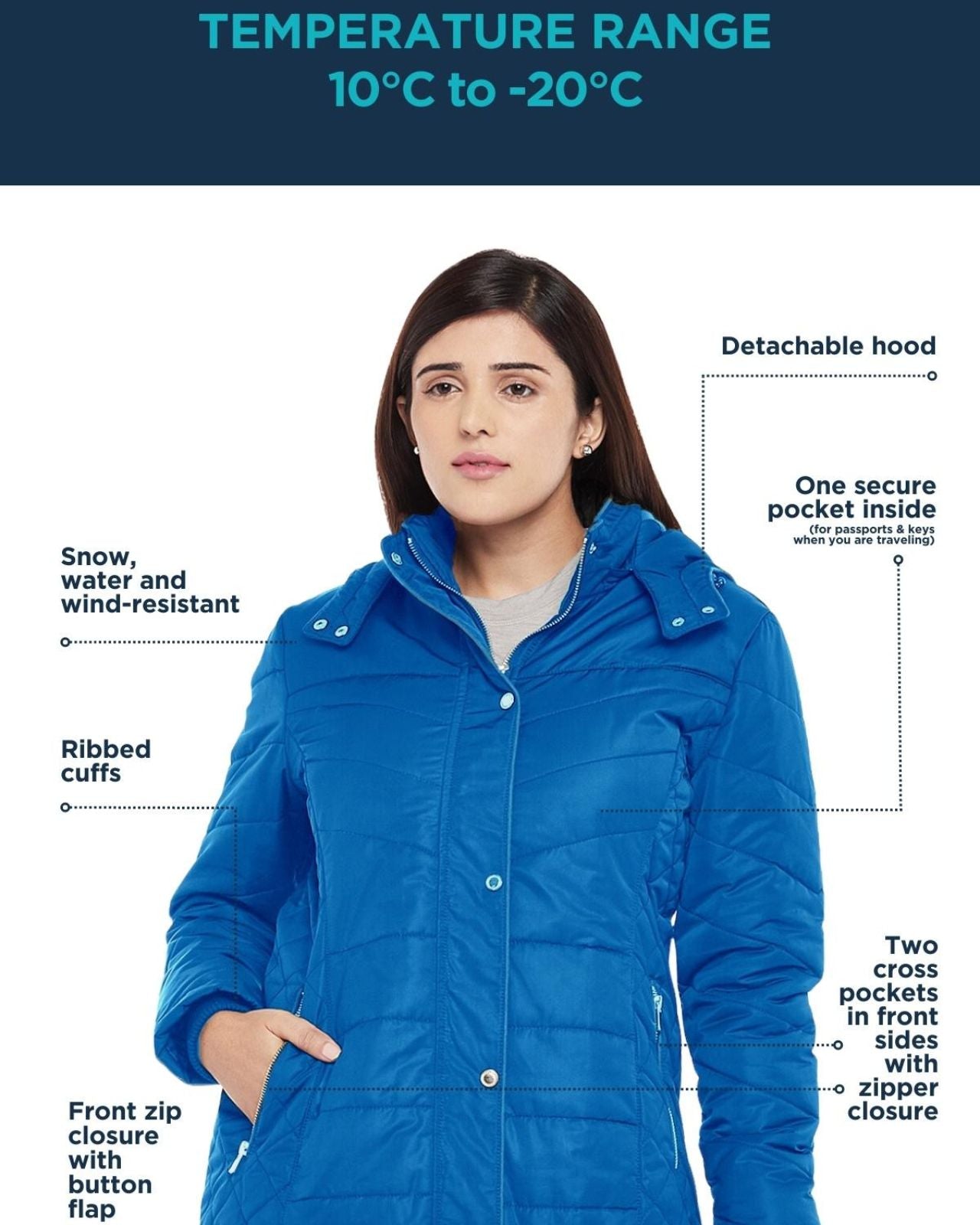 Waterproof Fleece Lined Jacket For Women