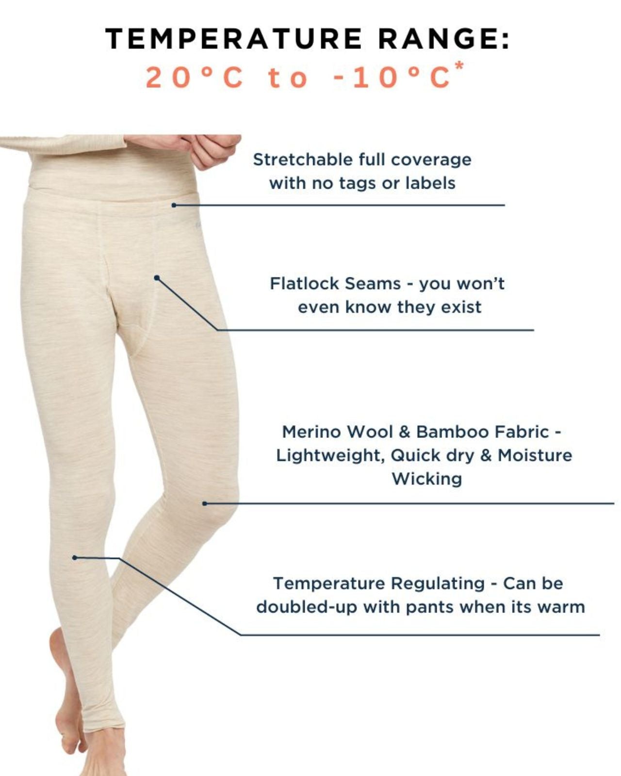 Men's Thermal Leggings | Merino Wool + Bamboo