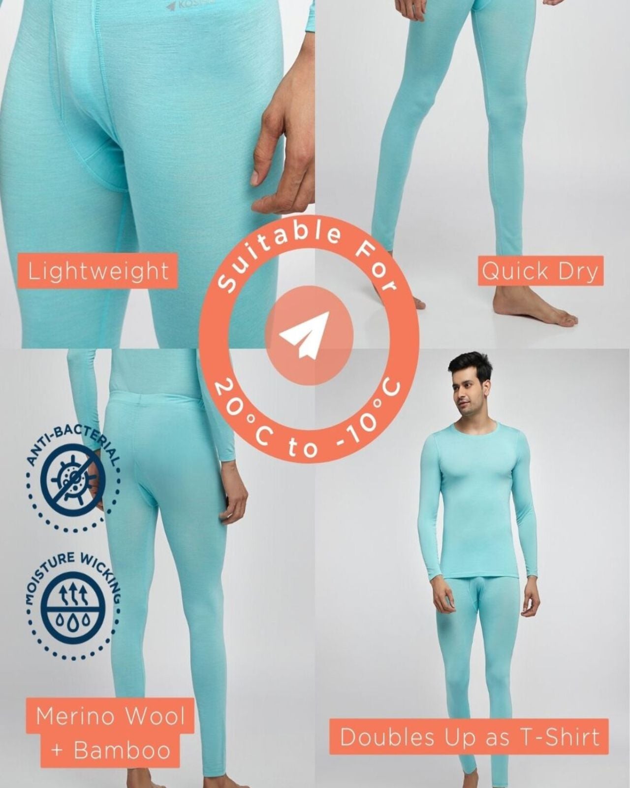 Men's Thermal Leggings | Merino Wool + Bamboo