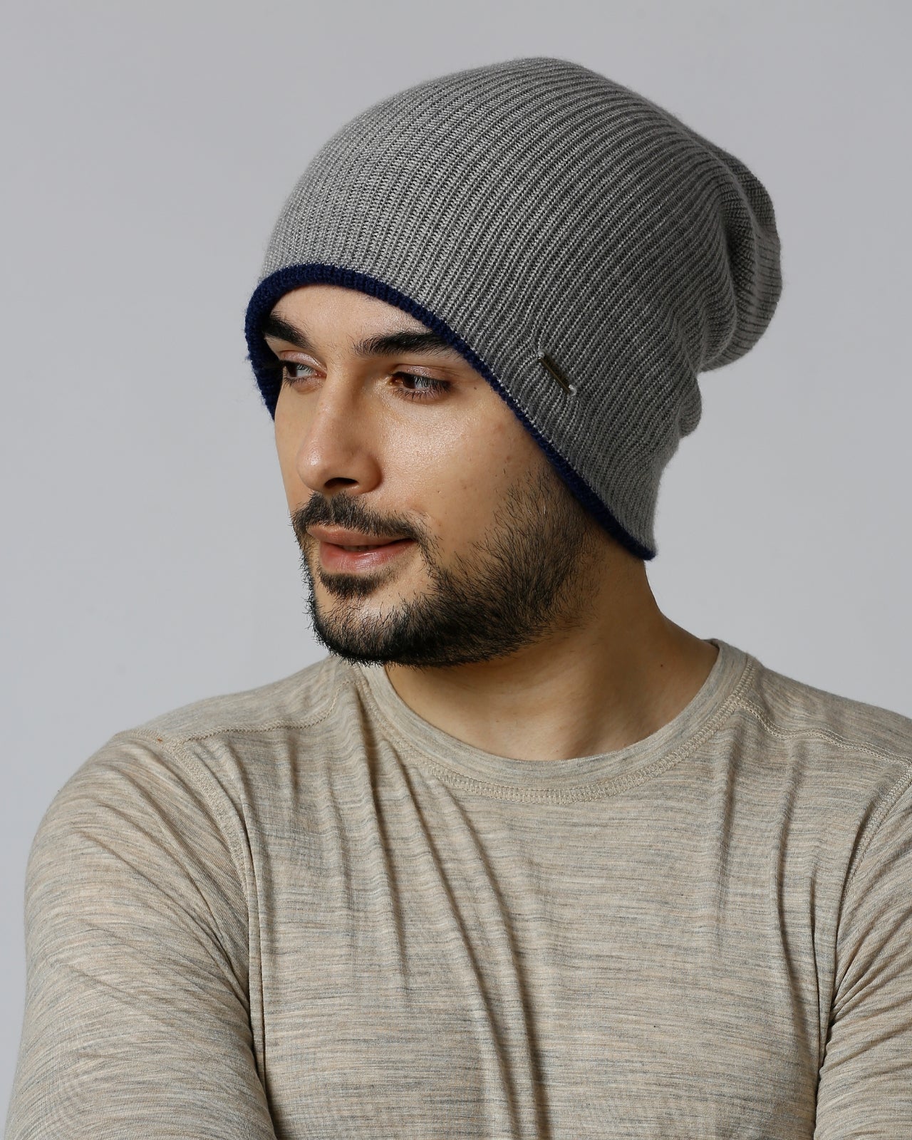 Merino Wool Reversible Beanie For Men