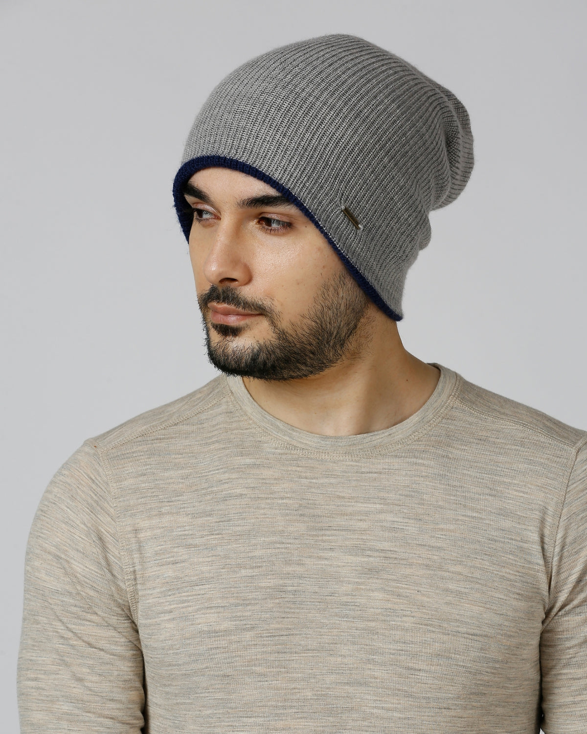 Merino Wool Reversible Beanie For Men