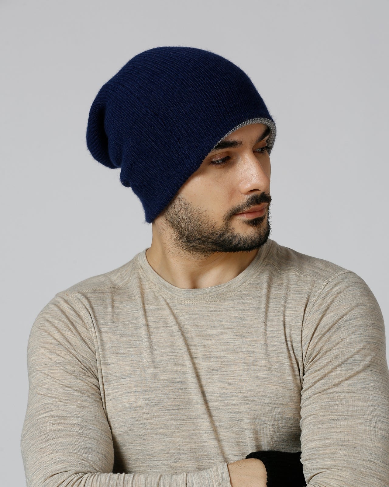 Merino Wool Reversible Beanie For Men