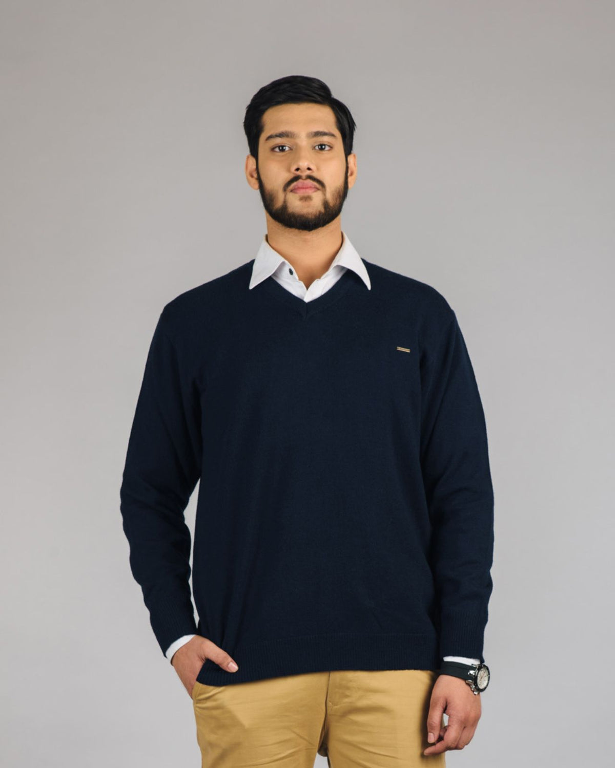 Merino Wool Monte Carlo V-Neck Pullover For Men