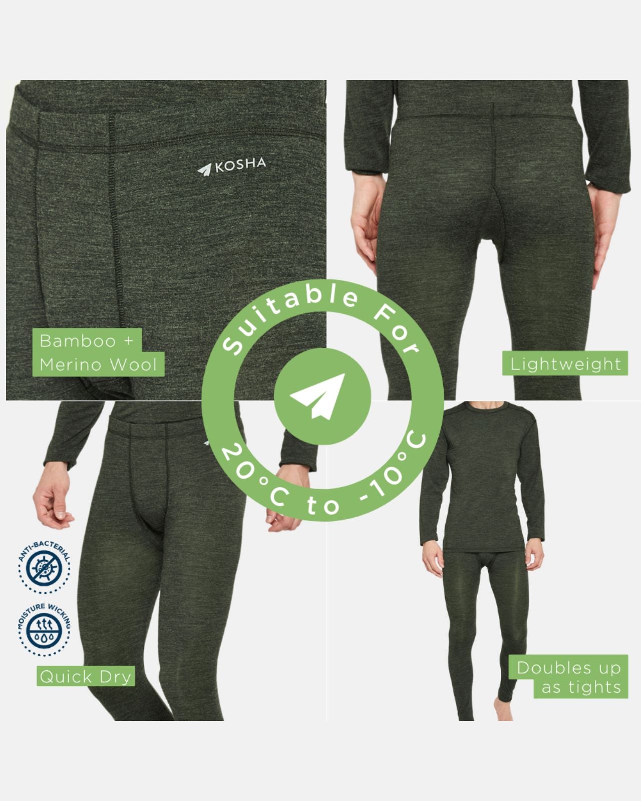 Men's Thermal Leggings | Merino Wool + Bamboo