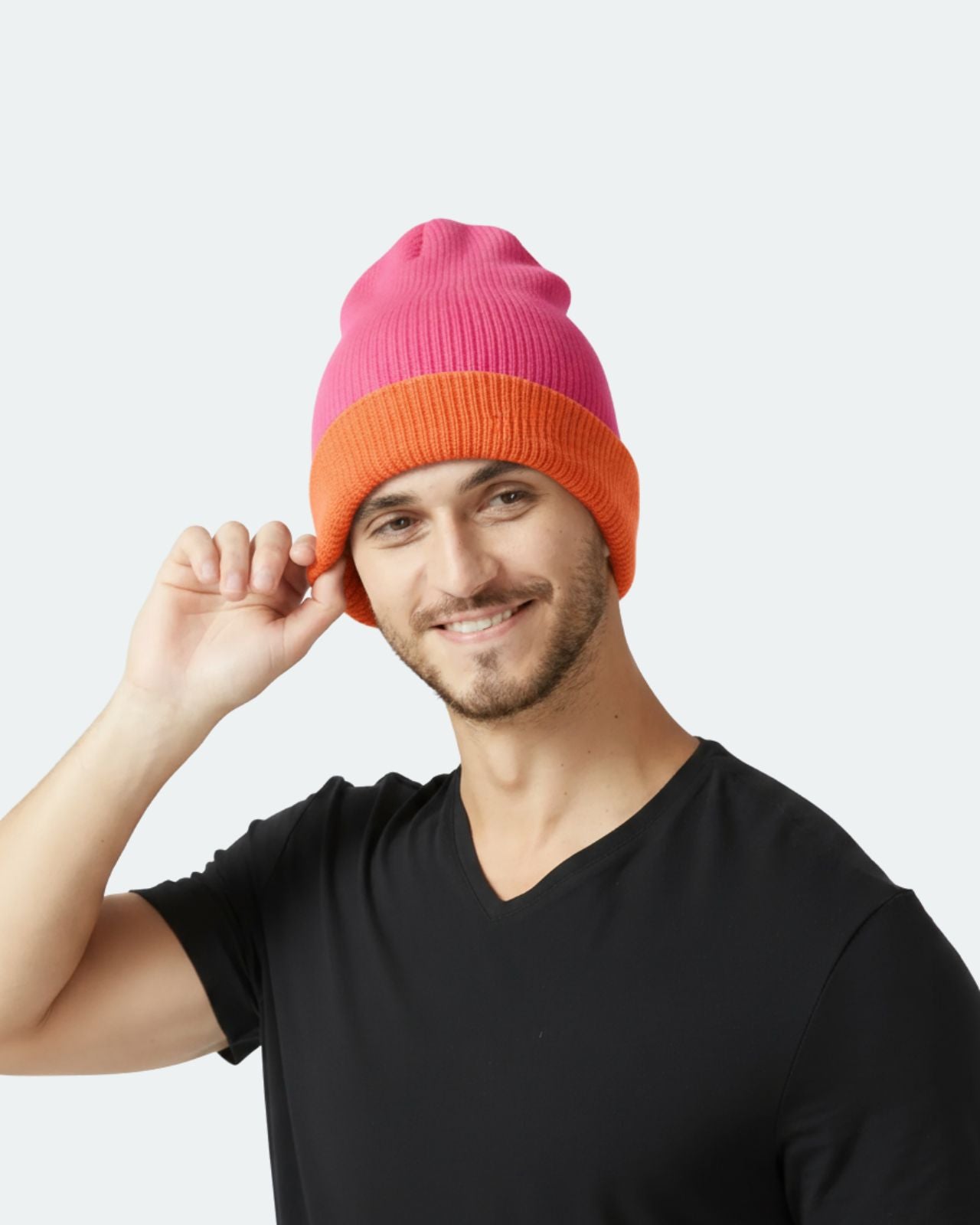 Wool Blend Reversible Beanie For Men
