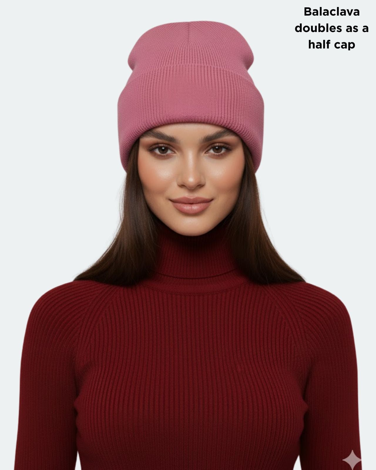 Wool Blend Reversible Balaclava For Women