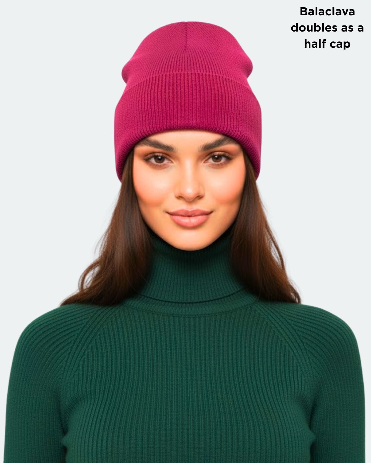 Wool Blend Reversible Balaclava For Women
