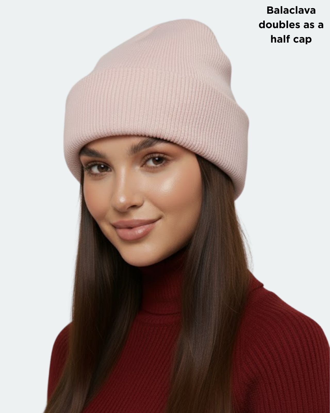 Wool Blend Reversible Balaclava For Women